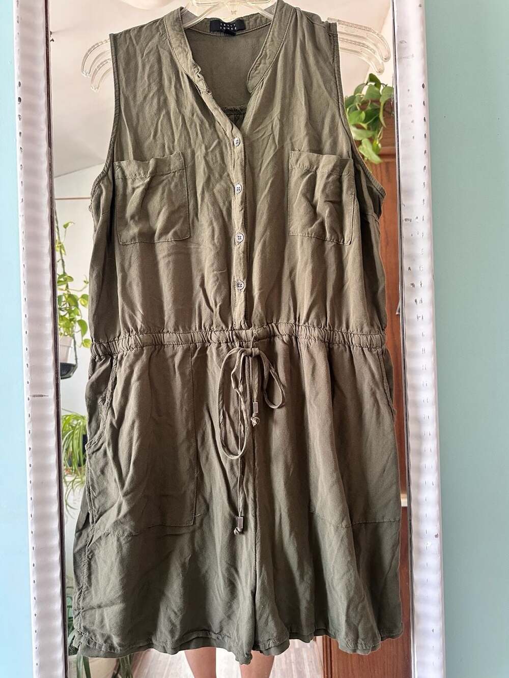 Kelly Renee Utility Romper Size XL Olive Green Sleeveless